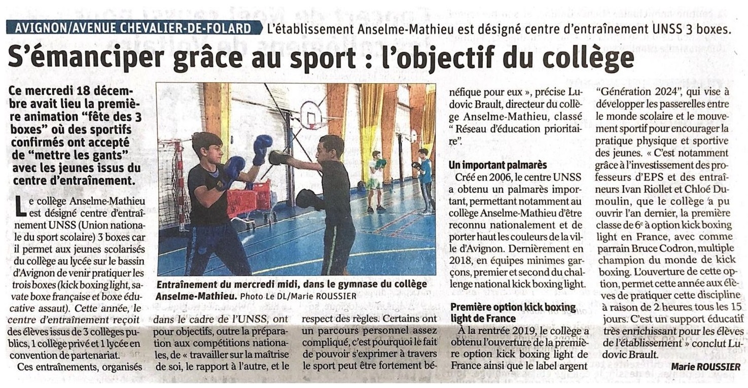Article presse Avignon 20 12 19_AS Boxe MAthieu
