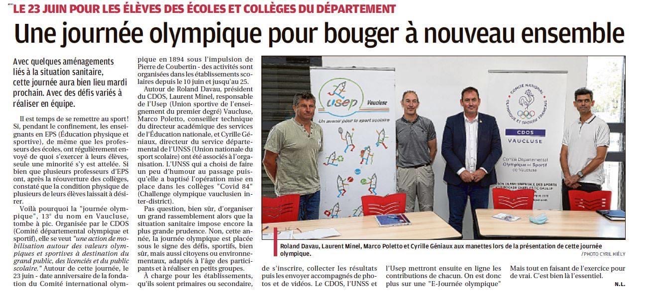 Journée Olympique 23 juin 2020 - COVID 84